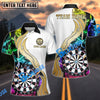 BlueJose Darts White Multicolor Golden Smoke Pattern Personalized Name Shirt