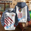 BlueJose Billiards Ball 9 US Flag Champion Pattern Personalized Name Shirt