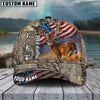 BlueJose Hagre Zumjyre Deer Hunting American Flag Multicolor Personalized Name 3D Cap