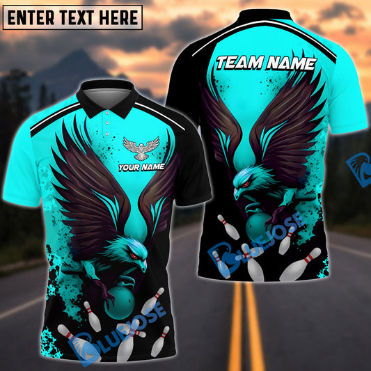 BlueJose The Eagle and Bowling Personalized Name, Team Name 3D Shirt (4 Colors)