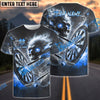BlueJose Darts Flaming Skull Multicolor Options Personalized Name Shirt (4 Colors)