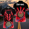 BlueJose Darts Wolf Fire Flame Personalized Name, Team Name 3D Shirt (4 Colors)