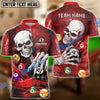 BlueJose Billiards Ball 8 Skull Lightning Personalized Name & Team Name Shirt (4 Colors)