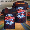 BlueJose Bowling I Hate That Damn 10 Pin Funny Neon Personalized Name, Team Name 3D Shirt