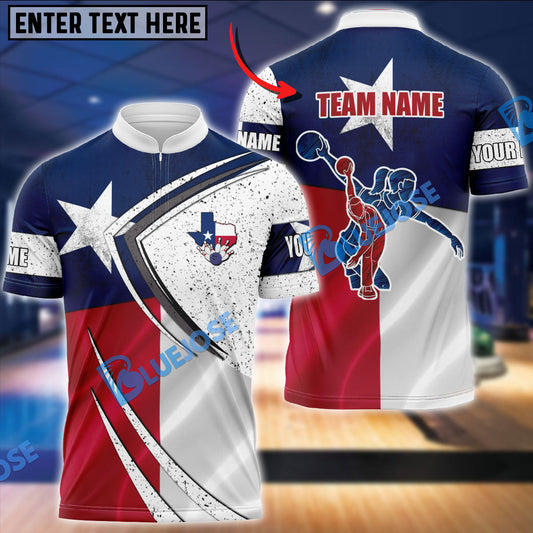 BlueJoses Bowling Texas Style Customized Name, Team Name 3D Shirt