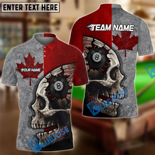 BlueJose Billiards Ball 8 Skull Retro Vintage Flag Personalized Name & Team Name Shirt (3 Colors)