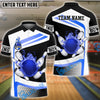BlueJose Bowling And Pins Golden Flaming Strike Customized Name, Team Name 3D Shirt (4 Colors)