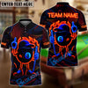 BlueJose Billiards 8 Ball Pool Neon Fire Personalized Name Shirt (4 Colors)