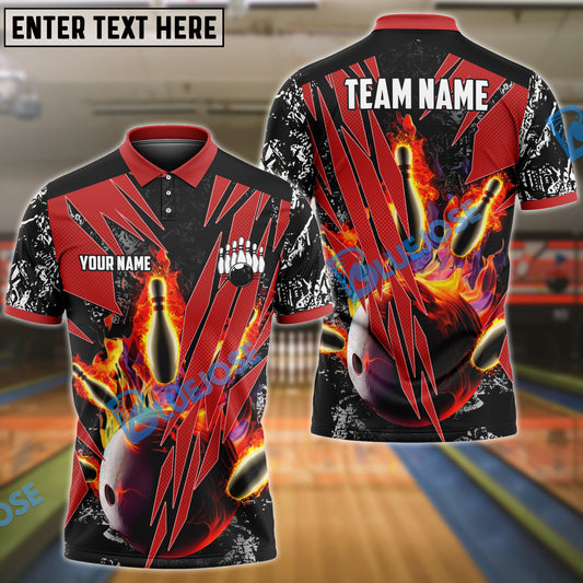 BlueJose Bowling Fireball Premium Personalized Shirt (4 Colors)