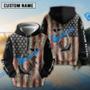 Bluejose Us Fishing 3D Fish Hook American Flag Patriotic Fish On   Quick Dry Customize Name Long Sleeves Shirts