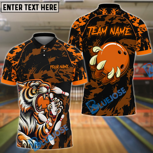 BlueJose The Tiger and Bowling Pattern Customized Name 3D Shirt (4 Colors)