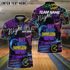 BlueJose Bowling And Pins Eat Sleep Bowl Repeat Neon Style Customized Name 3D Shirt (6 Colors)