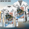 Bluejose Bass Fishing Aggressive Splash Design Custom Name & Team Name 3D Shirts