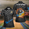 BlueJoses Billiards Ball 8 & 9 Fire Black US Flag Customized Name, Team Name 3D Shirt