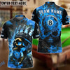 BlueJose Billiards Ball 8 Inferno Skull King Personalized Name Shirt (4 Colors)