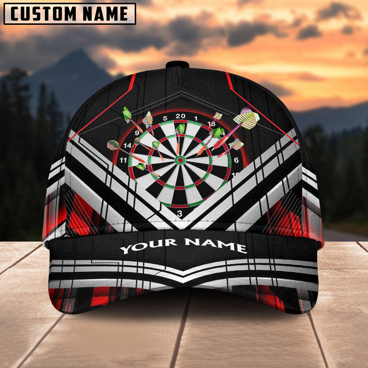 BlueJose Cyberpunk Darts Personalized Name Cap (6 Colors)