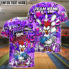 BlueJose Bowling & Pins Trust Your Madness Angry Rooster Graffiti Customized Name, Team Name 3D Shirt (4 Colors)