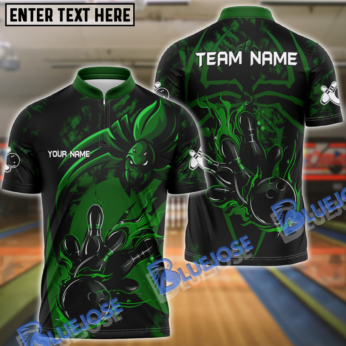 BlueJose Spider Bowling Personalized Name, Team Name 3D Shirt (4 Colors)