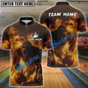 BlueJose Bowling And Pins Gorilla Flame Customized Name, Team Name 3D Shirt (4 Colors)