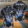BlueJose Bowling And Pins Colorful Thunder Lightning Customized Name 3D Shirt (4 Colors)