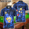 BlueJose Billiards Ball 9 Grunge Line Personalized Name, Team Name Shirt (6 Colors)