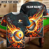 BlueJose Billiards Ball 9 Fireball Magic Personalized Name Shirt (4 Colors)