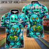 BlueJose Bowling And Pins Zombie Teddy Cartoon Customized Name, Team Name 3D Shirt (4 Colors)