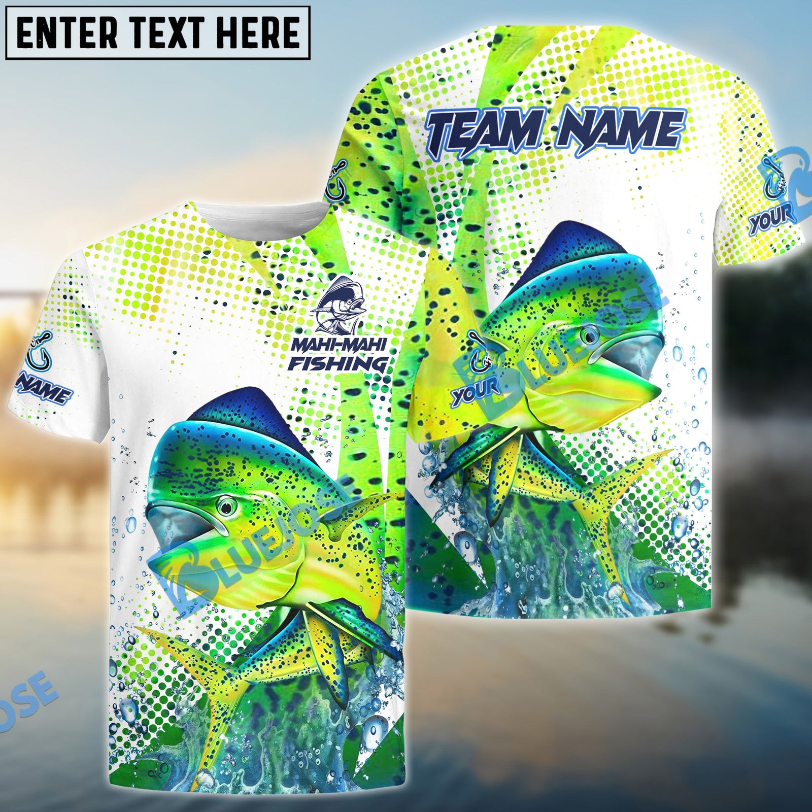 BlueJose Mahi-Mahi Water Sport Jersey Custom Name & Team Name Shirts