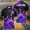 BlueJose Bowling And Pins Grunge Flame Customized Name 3D Shirt ( 6 Colors)