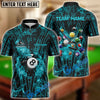 BlueJose Billiards Ball 8 Grunge Line Personalized Name, Team Name Shirt (6 Colors)