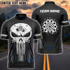 BlueJose Darts Punisher Skull Cracked Design Personalized Name Shirt