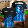 BlueJose Billiards Ball 8 Heavenly Flame Ver 2 Personalized Name Shirt (4 Colors)