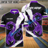BlueJose Bowling Scorpion Neon Strike Design Customized Name, Team Name 3D Shirt (4 Colors)