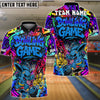 BlueJose Bowling And Pins Graffiti Colorful Bunny Customized Name, Team Name 3D Shirt (4 Colors)