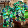 BlueJose Billiards Ball 8 Graffiti Pattern Never Give Up Personalized Name & Team Name Shirt (4 Colors)