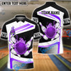 BlueJose Bowling And Pins Golden Flaming Strike Customized Name, Team Name 3D Shirt (4 Colors)