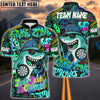 BlueJose Darts Cool Shark Graffiti Style Multicolor Options Personalized Name Shirt (4 Colors)