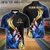 BlueJose Bowling And Pins Strike Thunder Lightning Customized Name, Team Name 3D Shirt (4 Colors)