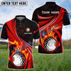 BlueJose Golf Fire Flame Customized Name, Team Name 3D Shirts (4 Colors)