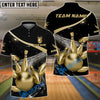 BlueJoses Bowling And Pins Premium Customized Name 3D Shirt ( 6 Colors)