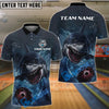 BlueJose Bowling Shark  Customized Name, Team Name 3D Shirt