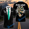 BlueJose Darts Tuxedo Style Hidden Dartboard Customized Name, Team Name 3D Shirt (4 Colors)