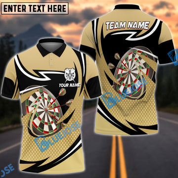 BlueJose Darts Golden Precision Customized Name, Team Name 3D Shirt (4 Colors)