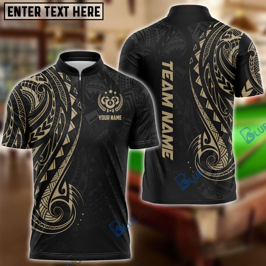 BlueJose Billiards Maori Brown Personalized Name & Team Name Shirt