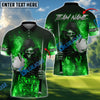BlueJose Skull Reaper Golf Ball Fire Customized Name, Team Name 3D Shirts (4 Colors)