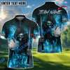 BlueJose Skull Reaper Golf Ball Fire Customized Name, Team Name 3D Shirts (4 Colors)