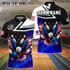 BlueJose Bowling And Pins American Eagle Customized Name, Team Name 3D Shirt (4 Colors)