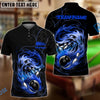 BlueJose Bowling And Pins Curved Paint Customized Name, Team Name 3D Shirt (4 Colors)
