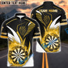 BlueJose Darts Golden Flame Dartboard Personalized Name, Team Name Shirt (4 Colors)