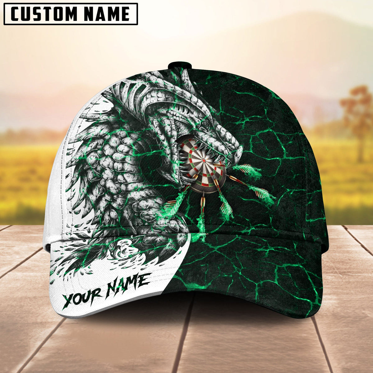 BlueJose Darts Dragon Magma Pattern Personalized Name Cap (4 Colors)
